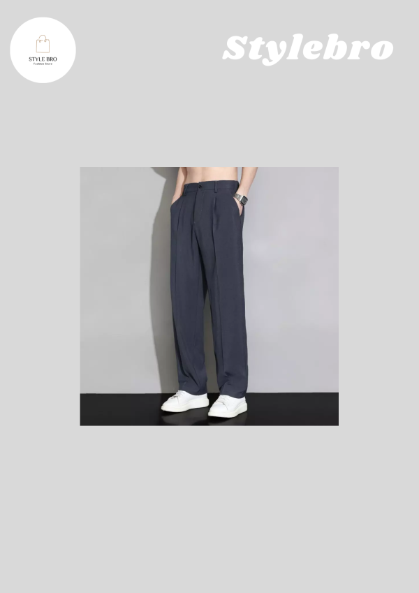 Quần Tây Nam Ống Suông Cạp Chun Sau, Quần Âu Nam Hách Dáng Vải Cotton Hàn Co Dãn Nhẹ Thoáng Khí